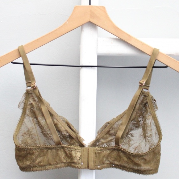 Savage X Fenty Chantilly Cascade Olive Green Bralette Size Medium - Picture 4 of 7